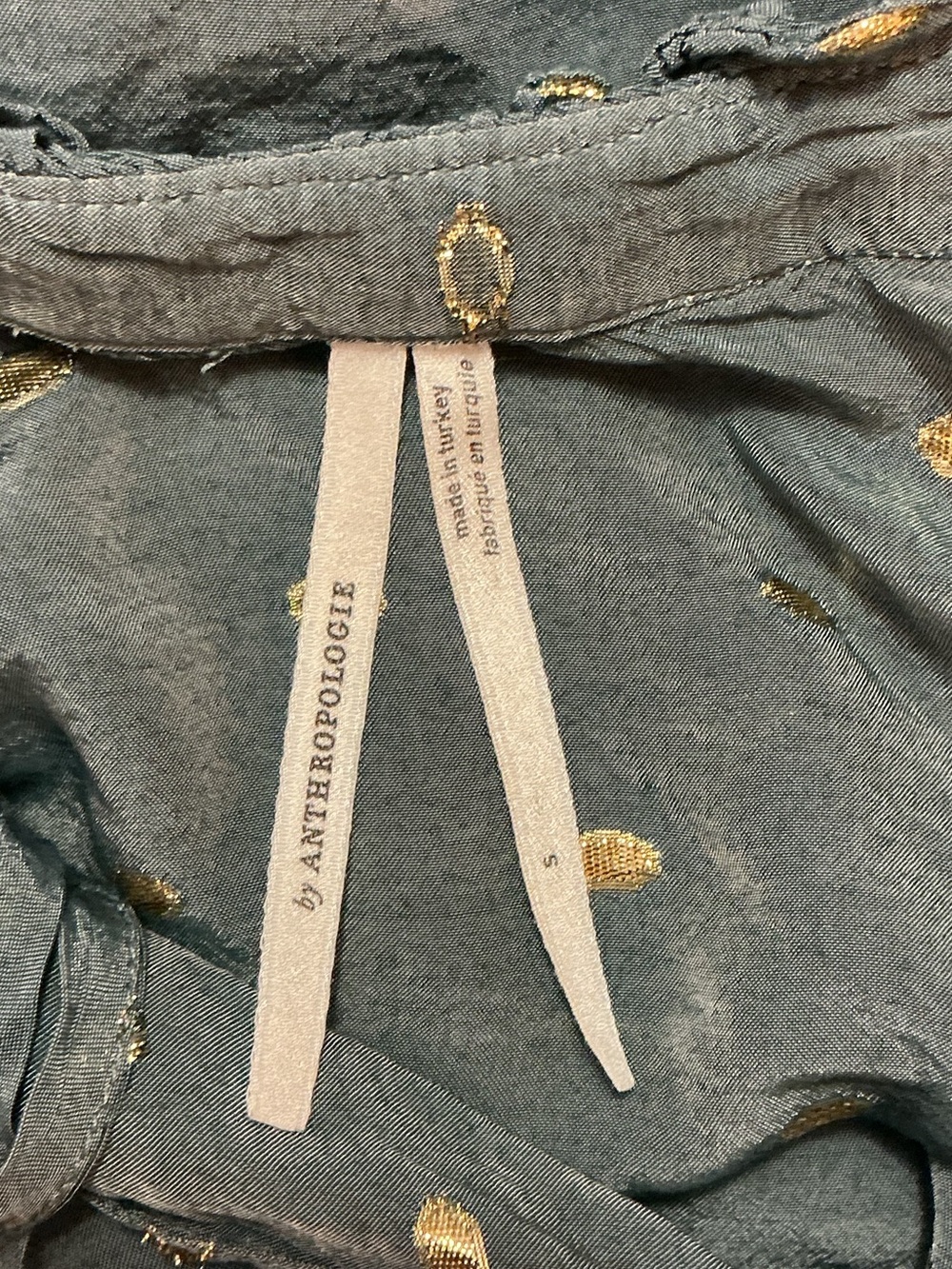 By Anthropologie Ruffled Peasant Crop Blouse - Picture 3 of 11